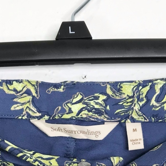 Soft Surroundings Elisabetta Floral Print Gold Detail Pants Style 2CE11 - Picture 3 of 11